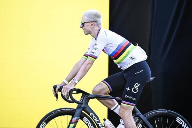 Slovenian Tadej Pogacar of UAE Team Emirates-XRG pictured at the team presentation of the 2026 Tour de France cycling race, Thursday 02 July 2026, in Barcelona, Spain. The 113th edition of the Tour de France starts on Saturday 4 July in Barcelona, Spain, and will finish in Paris, France on the 26th of July. JASPERxJACOBS  x180193462x