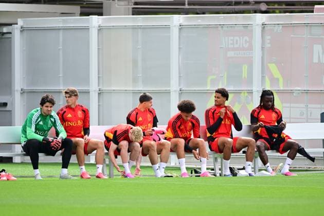 Belgium s players pictured at a training session of Belgian national soccer team Red Devils, on Thursday 02 July 2026 in their base camp, home of the Seattle Sounders, Renton, Seattle, USA. The Rode Duivels - Diables Rouges qualified for the knockout stage of the 2026 FIFA World Cup, WM, Weltmeisterschaft, Fussball where they ll meet USA in the round of 16 on July 7th. DIRKxWAEM  x180194611x