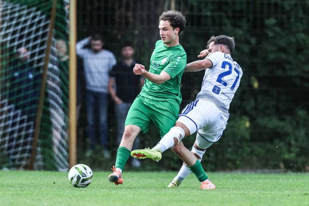 Fussball, 3.Liga Saison 2026 2027 Testspiel TuS Viktoria Buchholz - MSV Duisburg 02.07.2026, Karl-Dölzig Platz Can Coskun (MSV Duisburg, 27) Zweikampf Duisburg Karl-Dölzig Platz Nordrhein-Westfalen Deutschland *** Sports, Soccer, 3rd Division, 2026–2027 Season, Friendly Match: TuS Viktoria Buchholz vs. MSV Duisburg, July 2, 2026, Karl Dölzig Stadium, Can Coskun (MSV Duisburg), 27th minute, tackle, Duisburg, Karl Dölzig Stadium, North Rhine-Westphalia, Germany