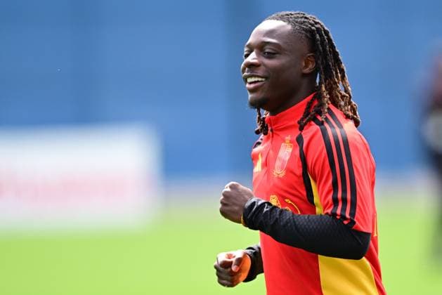 Belgium s Jeremy Doku pictured at a training session of Belgian national soccer team Red Devils, on Thursday 02 July 2026 in their base camp, home of the Seattle Sounders, Renton, Seattle, USA. The Rode Duivels - Diables Rouges qualified for the knockout stage of the 2026 FIFA World Cup, WM, Weltmeisterschaft, Fussball where they ll meet USA in the round of 16 on July 7th. DIRKxWAEM  x180194811x