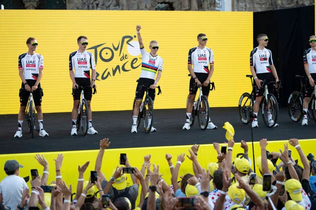 July 2, 2026, Barcelona, Turin, SPAIN: BARCELONA, SPAIN - JULY 04 : ..Tadej Pogacar during the 113th Tour De France Teams Presentation at Sagrada FamoÂ­lia Barcelona SPAIN - ZUMAm214 0860599286st Copyright: xMatteoxSeccix