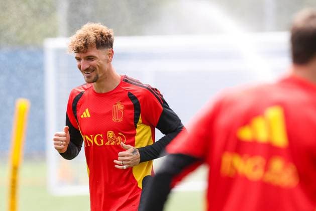 Belgium s Thomas Meunier pictured during a training session of Belgian national soccer team Red Devils, on Thursday 02 July 2026 in their base camp, home of the Seattle Sounders, Renton, Seattle, USA. The Rode Duivels - Diables Rouges qualified for the knockout stage of the 2026 FIFA World Cup, WM, Weltmeisterschaft, Fussball where they ll meet USA in the round of 16 on July 7th. BRUNOxFAHY  x180196548x