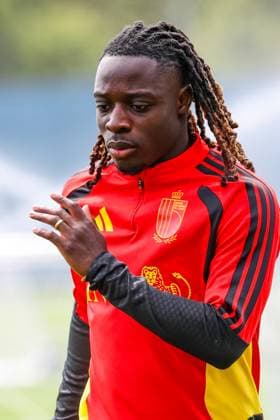 Belgium s Jeremy Doku pictured during a training session of Belgian national soccer team Red Devils, on Thursday 02 July 2026 in their base camp, home of the Seattle Sounders, Renton, Seattle, USA. The Rode Duivels - Diables Rouges qualified for the knockout stage of the 2026 FIFA World Cup, WM, Weltmeisterschaft, Fussball where they ll meet USA in the round of 16 on July 7th. BRUNOxFAHY  x180196792x