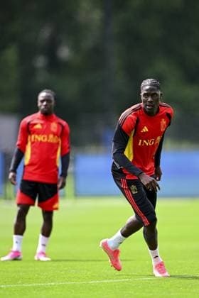 Belgium s Amadou Onana pictured during a training session of Belgian national soccer team Red Devils, on Thursday 02 July 2026 in their base camp, home of the Seattle Sounders, Renton, Seattle, USA. The Rode Duivels - Diables Rouges qualified for the knockout stage of the 2026 FIFA World Cup, WM, Weltmeisterschaft, Fussball where they ll meet USA in the round of 16 on July 7th. DIRKxWAEM  x180196803x