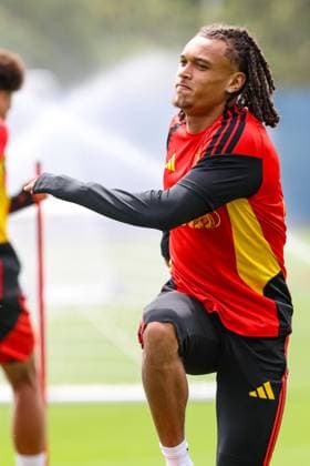 Belgium s Diego Da Silva Moreira pictured during a training session of Belgian national soccer team Red Devils, on Thursday 02 July 2026 in their base camp, home of the Seattle Sounders, Renton, Seattle, USA. The Rode Duivels - Diables Rouges qualified for the knockout stage of the 2026 FIFA World Cup, WM, Weltmeisterschaft, Fussball where they ll meet USA in the round of 16 on July 7th. BRUNOxFAHY  x180196848x
