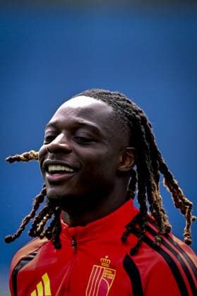 Belgium s Jeremy Doku pictured during a training session of Belgian national soccer team Red Devils, on Thursday 02 July 2026 in their base camp, home of the Seattle Sounders, Renton, Seattle, USA. The Rode Duivels - Diables Rouges qualified for the knockout stage of the 2026 FIFA World Cup, WM, Weltmeisterschaft, Fussball where they ll meet USA in the round of 16 on July 7th. DIRKxWAEM  x180197196x