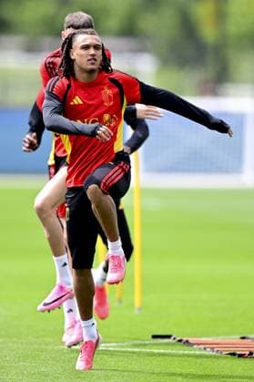 Belgium s Diego Da Silva Moreira pictured during a training session of Belgian national soccer team Red Devils, on Thursday 02 July 2026 in their base camp, home of the Seattle Sounders, Renton, Seattle, USA. The Rode Duivels - Diables Rouges qualified for the knockout stage of the 2026 FIFA World Cup, WM, Weltmeisterschaft, Fussball where they ll meet USA in the round of 16 on July 7th. DIRKxWAEM  x180197257x