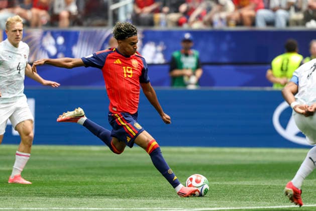 SOCCER - FIFA World Cup, WM, Weltmeisterschaft, Fussball 2026 INGLEWOOD,CALIFORNIA,USA,02.JUL.26 - SOCCER - FIFA World Cup, round of 32, Spain vs Austria. Image shows Lamine Yamal (ESP).  GEPAxpictures xArminxRauthner