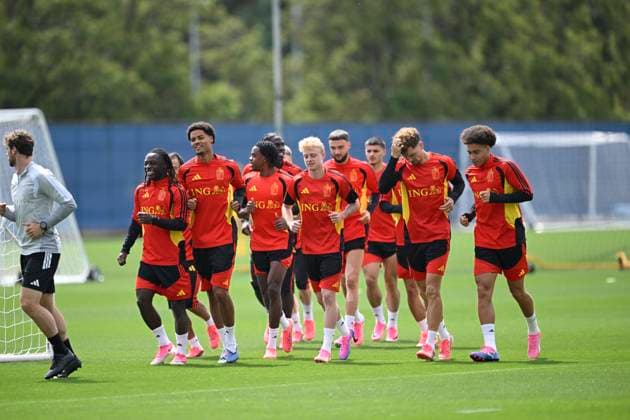 Belgian national football team - FIFA World Cup, WM, Weltmeisterschaft, Fussball 2026 - media activities 02 07 2026 RENTON, UNITED STATES OF AMERICA - JULY 02 : The players of Belgian National football team pictured during a training session of the Belgian national football team during the FIFA World Cup 2026 on July 2, 2026 in Renton, United States of America, 02 07 2026 Renton United States of America  Copyright: xNicoxVereeckenx