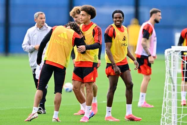 Belgian national football team - FIFA World Cup, WM, Weltmeisterschaft, Fussball 2026 - media activities 02 07 2026 RENTON, UNITED STATES OF AMERICA - JULY 02 : Ngoy Nathan defender of Belgium, Moreira Da Silva Diego defender of Belgium and Witsel Axel midfielder of Belgium pictured during a training session of the Belgian national football team during the FIFA World Cup 2026 on July 2, 2026 in Renton, United States of America, 02 07 2026 Renton United States of America  Copyright: xJanxDexMeuleneirx