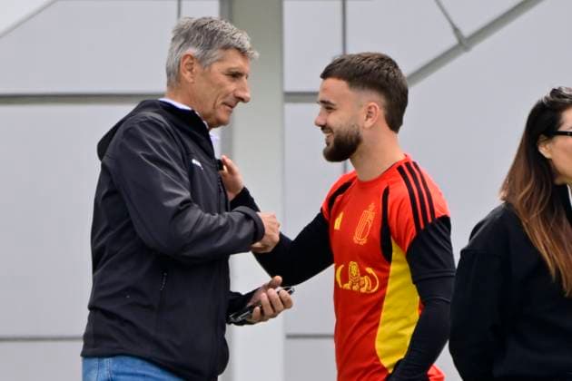 Belgian national football team - FIFA World Cup, WM, Weltmeisterschaft, Fussball 2026 - media activities 02 07 2026 RENTON, UNITED STATES OF AMERICA - JULY 02 : Raskin Nicolas midfielder of Belgium and Thierry Courtois pictured during a training session of the Belgian national football team during the FIFA World Cup 2026 on July 2, 2026 in Renton, United States of America, 02 07 2026 Renton United States of America  Copyright: xJanxDexMeuleneirx
