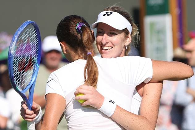 The Championships Wimbledon 2026- DAY 4- 02 07 2026 Great Britain, London, All England Lawn Tennis Club, The Championships Wimbledon 2026 - DAY 4- 02 07 2026 Belgian player Magali Kempen (BEL) and her doubles partner Alexandra Panova (RUS) pictured during their first round double match in London , All England Lawn Tennis Club at The Championships Wimbledon 2026 LONDON GREAT BRITAIN  Copyright: xMélaniexJeusettex