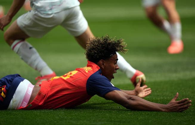 FIFA World Cup, WM, Weltmeisterschaft, Fussball 2026 - Round of 32 - Spain vs Austria Lamine Yamal of Spain reacts on the pitch during the FIFA World Cup 2026 Round of 32 match Spain against Austria, in Los Angeles, USA, 02 July 2026. INGLEWOOD United States  Copyright: xSCOTTxSTRAZZANTEx