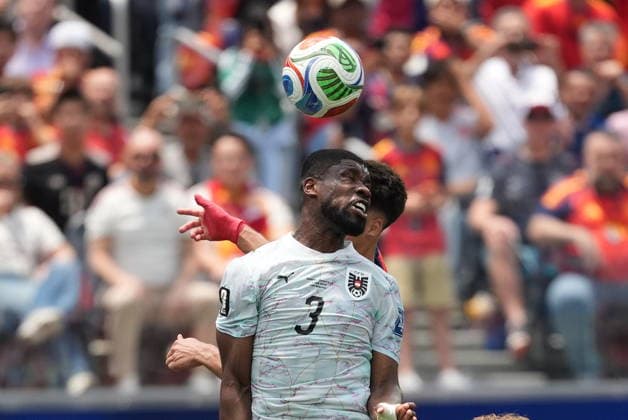 Spain v Austria - FIFA World Cup, WM, Weltmeisterschaft, Fussball 2026 - Round of 32 LOS ANGELES, CALIFORNIA - JULY 2: Kevin Danso (3) of Austria in action during the 2026 FIFA World Cup Round of 32 match between Spain and Austria at the Los Angeles Stadium (SoFi Stadium) in Inglewood, California, United States on July 2, 2026. Tayfun Coskun Anadolu California United States. Editorial use only. Please get in touch for any other usage.  Copyright: x2026xAnadoluxTayfunxCoskunx