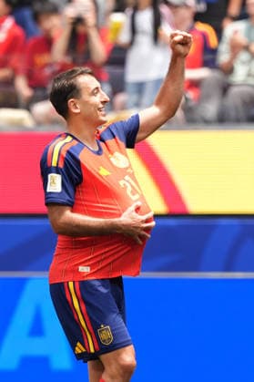 Mikel Oyarzabal of Spain celebrate a goal during the FIFA World Cup, WM, Weltmeisterschaft, Fussball 2026 Round of 32 match Spain against Austria, in Los Angeles, United States, 02 July 2026. FIFA World Cup 2026 - Round of 32 - Spain vs Austria !ACHTUNG: NUR REDAKTIONELLE NUTZUNG!  Copyright: xOmarxAlonsox GR4100 20260702-55020781613_1