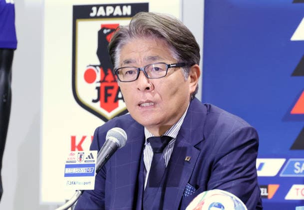 July 2, 2026, Tokyo, Japan - Japan Football Association (JFA) technical director Masakuni Yamamoto speaks at a press conference, PK, Pressekonferenz after Japanese football national team, Nationalteam returned from the 2026 FIFA World Cup, WM, Weltmeisterschaft, Fussball at the JFA headquarters in Tokyo on Thursday, July 2, 2026. Japan was defeatd by Brazil at the round of 32 match. (photo by Yoshio Tsunoda AFLO) Noxthirdxpartyxsales  0860606020st YoshioxTsunodax