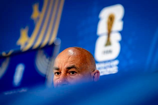 DALLAS - Egypt national coach Hossam Hassan during the 2026 World Cup, Egypt MD-1 press conference, PK, Pressekonferenz at AT&T Stadium on July 2, 2026 in Dallas, United States. (Photo by Stefan Koops EYE4IMAGES DeFodi Images) - *** DALLAS: Egypt national team coach Hossam Hassan during the 2026 World Cup, Egypt Match Day 1 press conference at AT&T Stadium on July 2, 2026, in Dallas, United States. Photo by Stefan Koops, EYE4IMAGES, DeFodi Images
