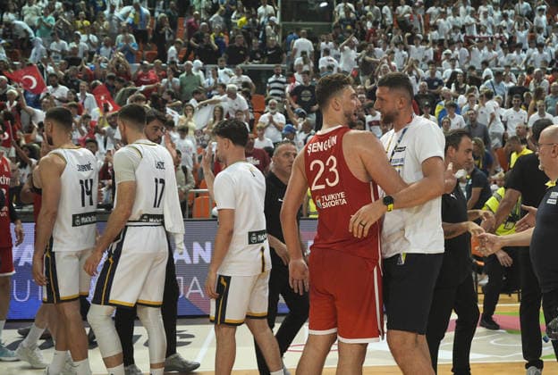 Bosnia and Herzegovina v Turkiye - FIBA Basketball World Cup 2027 European Qualifiers ZENICA, BOSNIA AND HERZEGOVINA - JULY 2: Alperen Sengun of Turkiye celebrates after victory at the FIBA Basketball World Cup 2027 first round match between Bosnia and Herzegovina and Turkiye at Husejin Smajlovic Hall in Zenica, Bosnia and Herzegovina, on July 2, 2026. Samir Jordamovic Anadolu Zenica Bosnia and Herzegovina. Editorial use only. Please get in touch for any other usage.  Copyright: x2026xAnadoluxSamirxJordamovicx