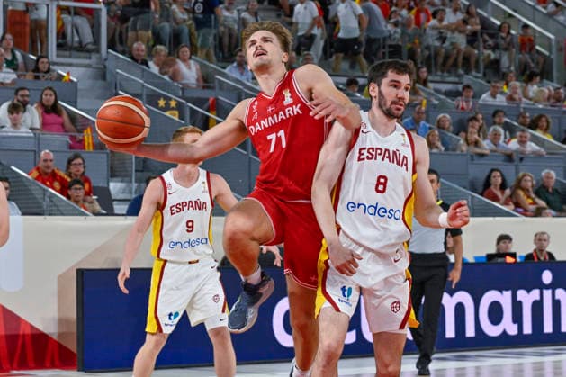 July 2, 2026, Madrid, Madrid, Spain: JONATHAN KLUSSMANN of Denmark national team, Nationalteam drives to the basket during the SPAIN vs. DENMARK 2025-26 World Cup Qualifier friendly basketball game for QAT 27, held at the Caja Magica on July 2, 2026, in Madrid, Spain. SPAIN 109 Vs. DENMARK 81 2025-26 World Cup Qualifier Friendly Basketball Game For QAT 27 (07.02.26)  - ZUMAc312 20260702_zsp_c312_010 Copyright: xOscarxManuelxSanchezx
