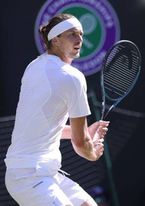 Alexander Zverev GER, during second round of 2026 All England Lawn Tennis Championships at Wimbledon, mens singles, London, 02 07 2026; - *** Alexander Zverev (GER), during the second round of the 2026 All England Lawn Tennis Championships at Wimbledon, men s singles, London, July 2, 2026 