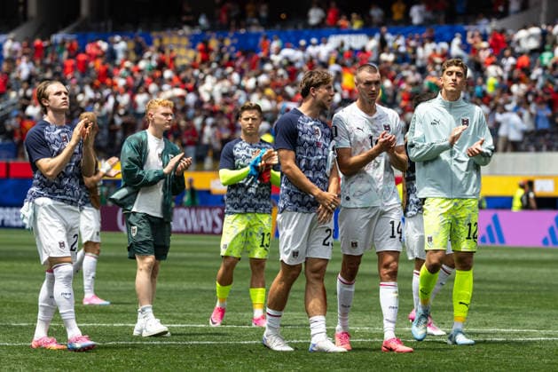 SOCCER - FIFA World Cup, WM, Weltmeisterschaft, Fussball 2026 INGLEWOOD,CALIFORNIA,USA,02.JUL.26 - SOCCER - FIFA World Cup, round of 32, Spain vs Austria. Image shows the disappointment of Patrick Wimmer, Nicolas Seiwald, Patrick Pentz, Michael Svoboda, Sasa Kalajdzic and Florian Wiegele (AUT).  GEPAxpictures xArminxRauthner