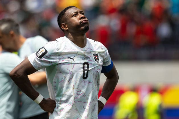SOCCER - FIFA World Cup, WM, Weltmeisterschaft, Fussball 2026 INGLEWOOD,CALIFORNIA,USA,02.JUL.26 - SOCCER - FIFA World Cup, round of 32, Spain vs Austria. Image shows the disappointment of David Alaba (AUT).  GEPAxpictures xArminxRauthner
