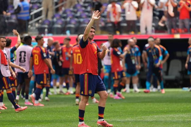 Spain v Austria - FIFA World Cup, WM, Weltmeisterschaft, Fussball 2026 - Round of 32 LOS ANGELES, CALIFORNIA - JULY 2: Players of Spain celebrate after winning the 2026 FIFA World Cup Round of 32 match between Spain and Austria at the Los Angeles Stadium (SoFi Stadium) in Inglewood, California, United States on July 2, 2026. Tayfun Coskun Anadolu California United States. Editorial use only. Please get in touch for any other usage.  Copyright: x2026xAnadoluxTayfunxCoskunx