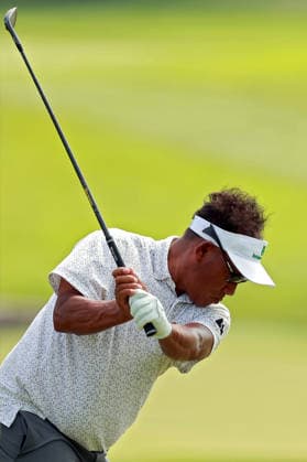 U.S. Senior Open Championship COLUMBUS, OHIO - JULY 2: Jaidee Thongchai of Thailand hits from the 17th tee during the first round of the 46th U.S. Senior Open Championship 2026 at Scioto Country Club in Columbus, Ohio USA, July 2, 2026. Columbus Ohio United States  Copyright: xAmyxLemusx originalFilename:lemus-ussenior260702_npq15.jpg
