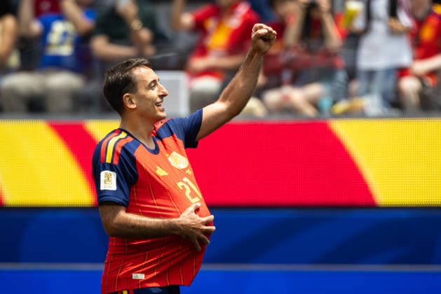 SOCCER - FIFA World Cup, WM, Weltmeisterschaft, Fussball 2026 INGLEWOOD,CALIFORNIA,USA,02.JUL.26 - SOCCER - FIFA World Cup, round of 32, Spain vs Austria. Image shows the rejoicing of Mikel Oyarzabal (ESP).  GEPAxpictures xArminxRauthner