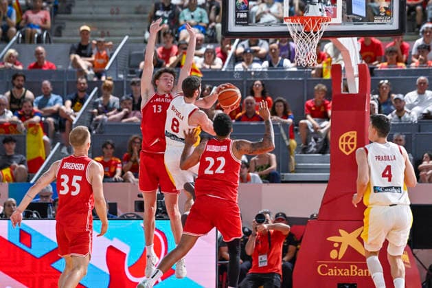 July 2, 2026, Madrid, Madrid, Spain: DARIO BRIZUELA (LA MAMBA VASCA) of Spanish national team, Nationalteam drives to the basket during the SPAIN vs. DENMARK 2025-26 World Cup Qualifier friendly basketball game for QAT 27, held at the Caja Magica on July 2, 2026, in Madrid, Spain. SPAIN 109 Vs. DENMARK 81 2025-26 World Cup Qualifier Friendly Basketball Game For QAT 27 (07.02.26)  - ZUMAc312 20260702_zsp_c312_116 Copyright: xOscarxManuelxSanchezx