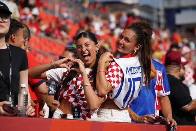 Portugal v Croatia Round of 32 - FIFA World Cup, WM, Weltmeisterschaft, Fussball 2026 Fans of Croatia national football team support their national team, Nationalteam during the FIFA World Cup 2026 round of 32 match between Croatia and Portugal at Toronto Stadium. on July 2, 2026 in Toronto, Canada. (Photo by Leonardo Ramirez Eyepix Group) Copyright: xLeonardoxRamirez xEyepixxGroupx LR02072026-01845