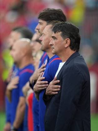 Portugal v Croatia - FIFA World Cup, WM, Weltmeisterschaft, Fussball 2026 - Round of 32 TORONTO, CANADA - JULY 2: Zlatko Dalic head coach of Croatia sings the national anthem prior the 2026 FIFA World Cup Round of 32 match between Portugal and Croatia at Toronto Stadium (BMO Field) in Toronto, Ontario, Canada on July 2, 2026. Mert Alper Dervis Anadolu Ontario Canada. Editorial use only. Please get in touch for any other usage.  Copyright: x2026xAnadoluxMertxAlperxDervisx