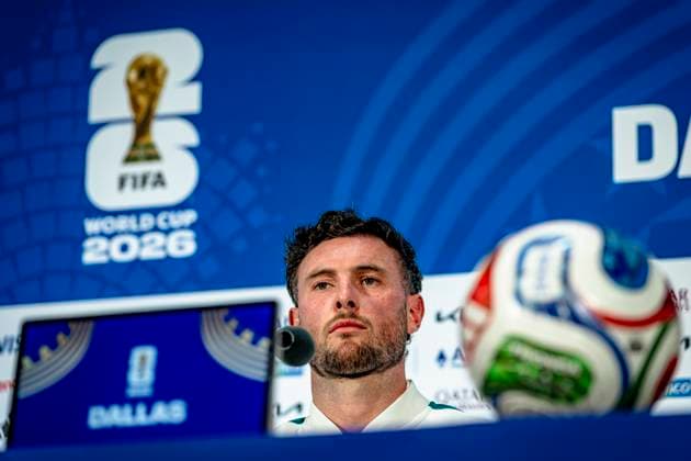 DALLAS - Oneill Aiden of Australia during the 2026 World Cup at AT&T Stadium on July 2, 2026, in Dallas, United States. (Photo by Stefan Koops EYE4IMAGES DeFodi Images) - *** DALLAS: Aiden O Neill of Australia during the 2026 World Cup at AT&T Stadium on July 2, 2026, in Dallas, United States. Photo by Stefan Koops, EYE4IMAGES, DeFodi Images