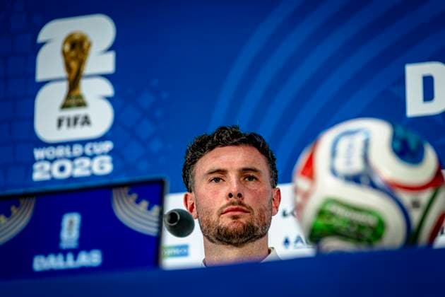 DALLAS - Oneill Aiden of Australia during the 2026 World Cup at AT&T Stadium on July 2, 2026, in Dallas, United States. (Photo by Stefan Koops EYE4IMAGES DeFodi Images) - *** DALLAS: Aiden O Neill of Australia during the 2026 World Cup at AT&T Stadium on July 2, 2026, in Dallas, United States. Photo by Stefan Koops, EYE4IMAGES, DeFodi Images