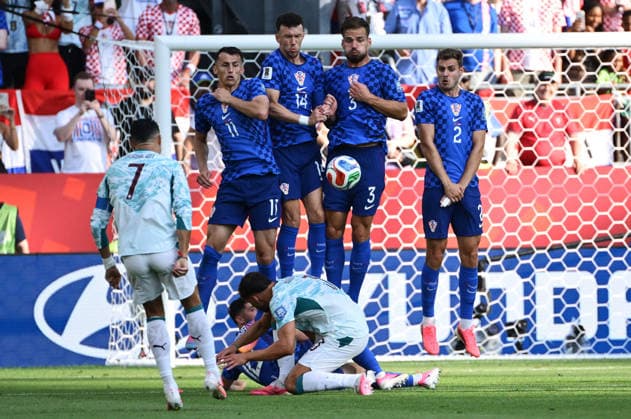 Toronto, July 26, 2026. BMO Field, 2026 FIFA World Cup, WM, Weltmeisterschaft, Fussball Portugal vs. Croatia, World Cup Round of 32 knockout match. In the photo: Ante Budimir, Ivan PeriÅ¡iÄ‡, Marin PongraÄ?iÄ‡, Josip StaniÅ¡iÄ‡. Photo: Boris KovaÄ?ev CROPIX Copyright: xxBorisxKovacevx bk_portugal_hrvatska17-020726
