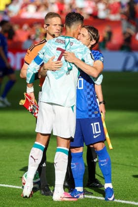 Portugal v Croatia: Round Of 32 - FIFA World Cup, WM, Weltmeisterschaft, Fussball 2026 Cristiano Ronaldo of Portugal and Luka Modric of Croatia during the FIFA World Cup 2026 Round Of 32 match between Portugal and Croatia at Toronto Stadium on July 2, 2026 in Toronto, Canada.  SanjinxStrukic PIXSELL