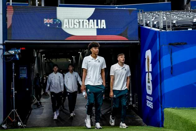 DALLAS - Lucas Herrington of Australia during the 2026 World Cup at AT&T Stadium on July 2, 2026, in Dallas, United States. (Photo by Stefan Koops EYE4IMAGES DeFodi Images) - *** DALLAS: Lucas Herrington of Australia during the 2026 World Cup at AT&T Stadium on July 2, 2026, in Dallas, United States. Photo by Stefan Koops, EYE4IMAGES, DeFodi Images