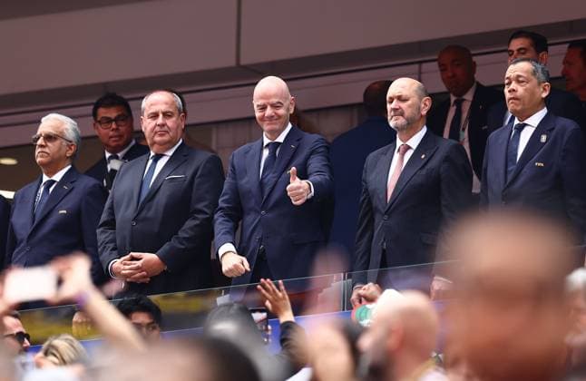 Gianni Infantino Spain v Austria, 2026 FIFA World Cup, WM, Weltmeisterschaft, Fussball ROund of 32, Football, Los Angeles Stadium, California, USA - 02 Jul 2026Los Angeles Los Angeles Stadium California (CA) United States of America  Copyright: xMichaelxZemanek Shutterstockx 16974406cn