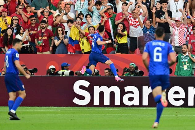 FIFA World Cup, WM, Weltmeisterschaft, Fussball 2026 - Round of 32 - Portugal vs Croatia Ivan Perisic of Croatia celebrates scoring the 0-1 goal during the FIFA World Cup 2026 Round of 32 match Portugal against Croatia, in Toronto, Canada, 02 July 2026. TORONTO Canada  Copyright: xEDUARDOxLIMAx