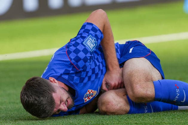 Petar Sucic of Croatia reacts during a FIFA Men’s World Cup 2026 round of 32 football match between Portugal and Croatia at Toronto Stadium, in Toronto July 02th 2026 (Photo by Alexandra Fechete SPP)  Copyright: xAlexandraxFechete SPPx Sportspressphoto_SPR183011