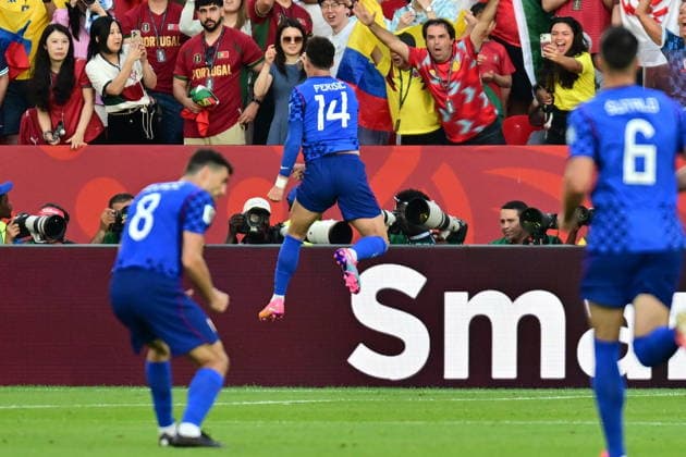 FIFA World Cup, WM, Weltmeisterschaft, Fussball 2026 - Round of 32 - Portugal vs Croatia Ivan Perisic of Croatia celebrates scoring the 0-1 goal during the FIFA World Cup 2026 Round of 32 match Portugal against Croatia, in Toronto, Canada, 02 July 2026. TORONTO Canada  Copyright: xEDUARDOxLIMAx