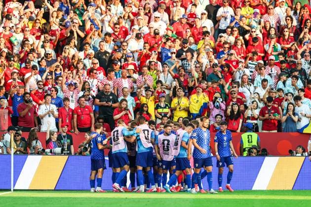 RECORD DATE NOT STATED FIFA World Cup, WM, Weltmeisterschaft, Fussball 2026 - Round of 32 - Portugal v Croatia Ivan Perisic player of Croatia celebrates his goal with teammates during the FIFA World Cup 2026 Round of 32 match between Portugal and Croatia, at the Toronto Stadium, in Toronto, Canada, on Thursday, July 02, 2026.(Foto: William Volcov Brazil Photo Press IMAGO) Sports Toronto CA Canada Copyright: xWILLIAMxVOLCOVx