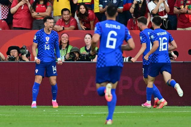 FIFA World Cup, WM, Weltmeisterschaft, Fussball 2026 - Round of 32 - Portugal vs Croatia Ivan Perisic of Croatia celebrates scoring the 0-1 goal during the FIFA World Cup 2026 Round of 32 match Portugal against Croatia, in Toronto, Canada, 02 July 2026. TORONTO Canada  Copyright: xEDUARDOxLIMAx