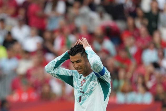 Portugal v Croatia - FIFA World Cup, WM, Weltmeisterschaft, Fussball 2026 - Round of 32 TORONTO, CANADA - JULY 02: Cristiano Ronaldo (7) of Portugal reacts during the 2026 FIFA World Cup Round of 32 match between Portugal and Croatia at Toronto Stadium (BMO Field) in Toronto, Ontario, Canada on July 02, 2026. Mert Alper Dervis Anadolu Ontario Canada. Editorial use only. Please get in touch for any other usage.  Copyright: x2026xAnadoluxMertxAlperxDervisx