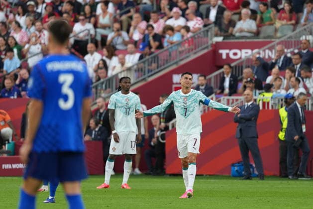Portugal v Croatia - FIFA World Cup, WM, Weltmeisterschaft, Fussball 2026 - Round of 32 TORONTO, CANADA - JULY 02: Cristiano Ronaldo (7) of Portugal reacts during the 2026 FIFA World Cup Round of 32 match between Portugal and Croatia at Toronto Stadium (BMO Field) in Toronto, Ontario, Canada on July 02, 2026. Mert Alper Dervis Anadolu Ontario Canada. Editorial use only. Please get in touch for any other usage.  Copyright: x2026xAnadoluxMertxAlperxDervisx