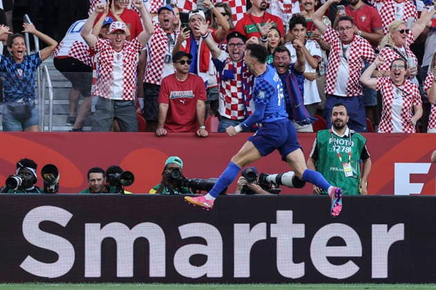 FIFA World Cup, WM, Weltmeisterschaft, Fussball 2026 - Round of 32 - Portugal vs Croatia Croatia s Ivan Perisic celebrates after scoring the 0-1 goal during the FIFA World Cup 2026 Round of 32 match Portugal against Croatia, in Toronto, Canada, 02 July 2026. Palm Beach Florida United States  Copyright: xMIGUELxA.xLOPESx