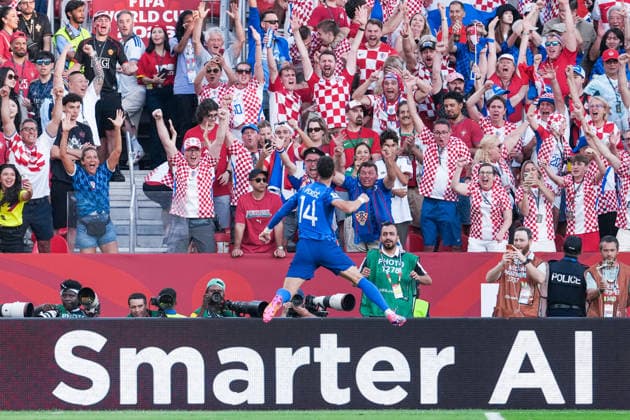 Ivan Perisic of Croatia celebrates after scoring the team s first goal during a FIFA Men’s World Cup 2026 round of 32 football match between Portugal and Croatia at Toronto Stadium, in Toronto July 02th 2026 (Photo by Alexandra Fechete SPP)  Copyright: xAlexandraxFechete SPPx Sportspressphoto_SPR183028