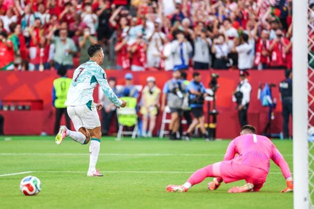 RECORD DATE NOT STATED FIFA World Cup, WM, Weltmeisterschaft, Fussball 2026 - Round of 32 - Portugal v Croatia Cristiano Ronaldo player of Portugal celebrates his goal during the FIFA World Cup 2026 Round of 32 match between Portugal and Croatia, at the Toronto Stadium, in Toronto, Canada, on Thursday, July 02, 2026.(Foto: William Volcov Brazil Photo Press IMAGO) Sports Toronto CA Canada Copyright: xWILLIAMxVOLCOVx