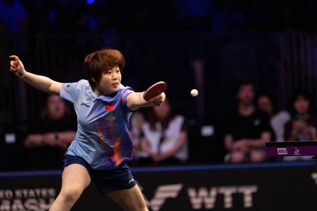 LOS ANGELES, CALIFORNIA - JULY 02: Kuai Man of China competes in the Women s Singles - Round of 16 match against Shin Yubin of South Korea on day 7 of United States Smash 2026 at Ontario Convention Center on July 2, 2026 in Los Angeles, California.  Copyright: xVCGx 111651926698