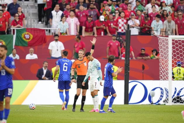 Portugal v Croatia - FIFA World Cup, WM, Weltmeisterschaft, Fussball 2026 - Round of 32 TORONTO, CANADA - JULY 02: Cristiano Ronaldo of Portugal reacts during the 2026 FIFA World Cup Round of 32 match between Portugal and Croatia at Toronto Stadium (BMO Field) in Toronto, Ontario, Canada on July 02, 2026. Jose Hernandez Anadolu Ontario Canada. Editorial use only. Please get in touch for any other usage.  Copyright: x2026xAnadoluxJosexHernandezx